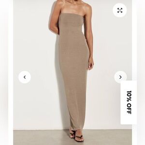 Enza Costa strapless dress - olive oil